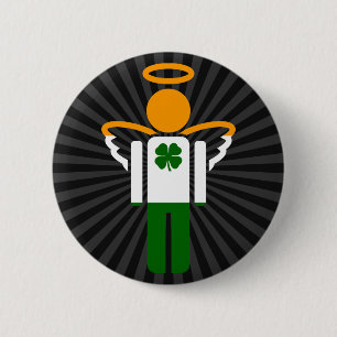 irish angel. 6 cm round badge