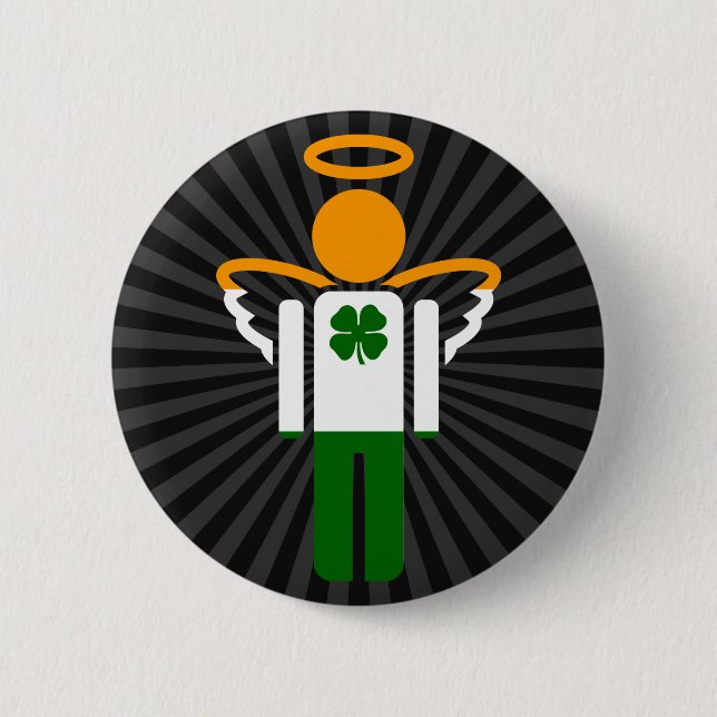 irish angel. 6 cm round badge (Front)