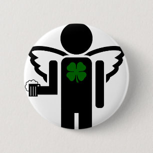 irish angel. 6 cm round badge