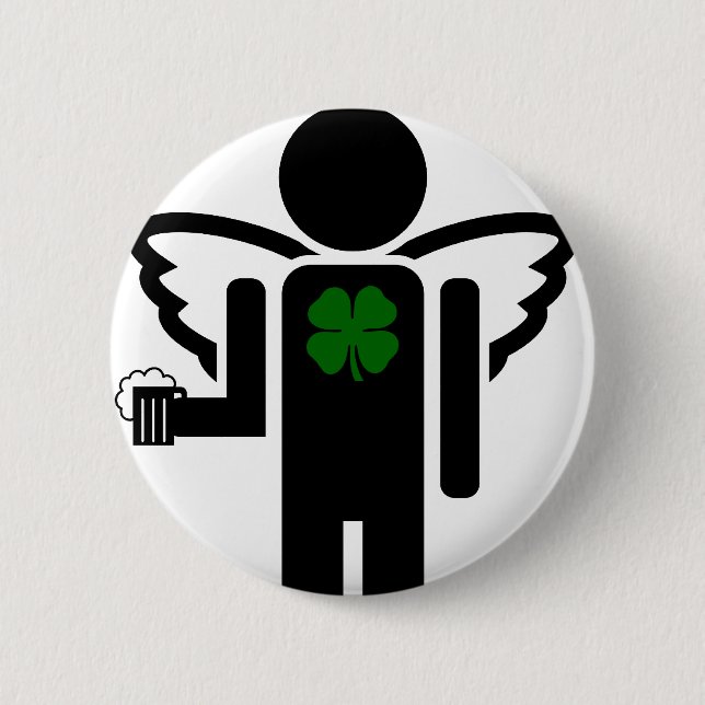 irish angel. 6 cm round badge (Front)