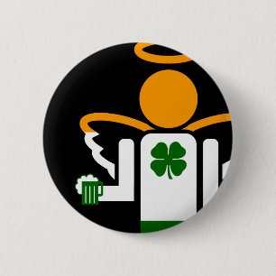irish angel. 6 cm round badge