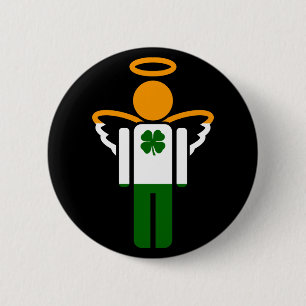 irish angel. 6 cm round badge