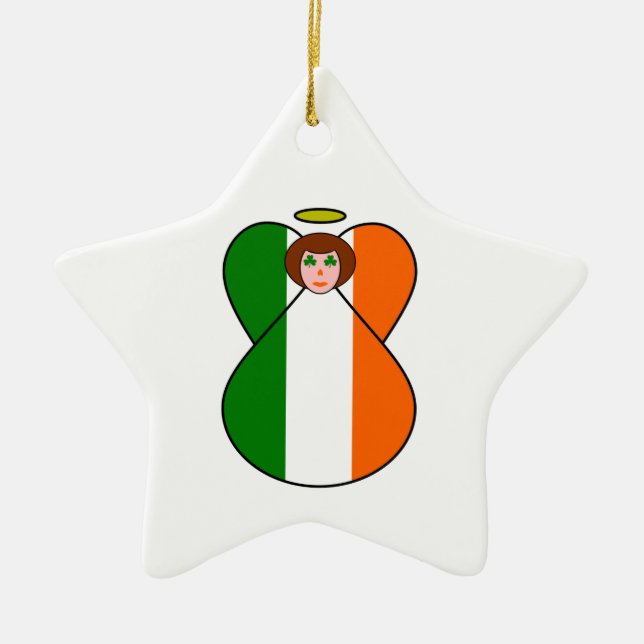 Irish Angel Ceramic Tree Decoration (Front)
