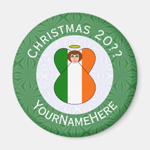 Irish Angel Christmas Flag Personalised  Magnet