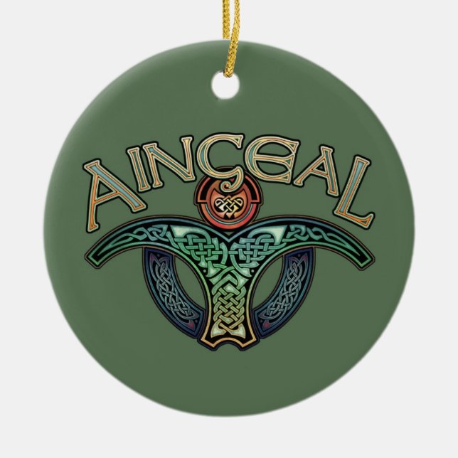 Irish Angel Pendant/Ornament Ceramic Tree Decoration (Front)