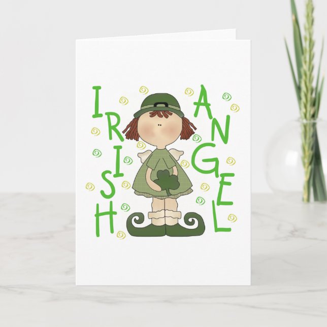 Irish Angel T-shirts and Gifts Holiday Card (Front)