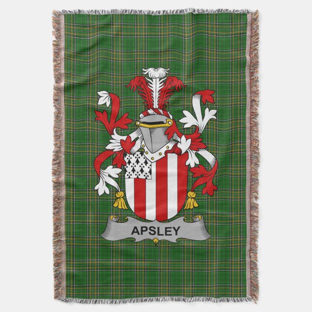  Irish Apsley Coat of Arms Family Crest Ireland Throw Blanket (Front Vertical)
