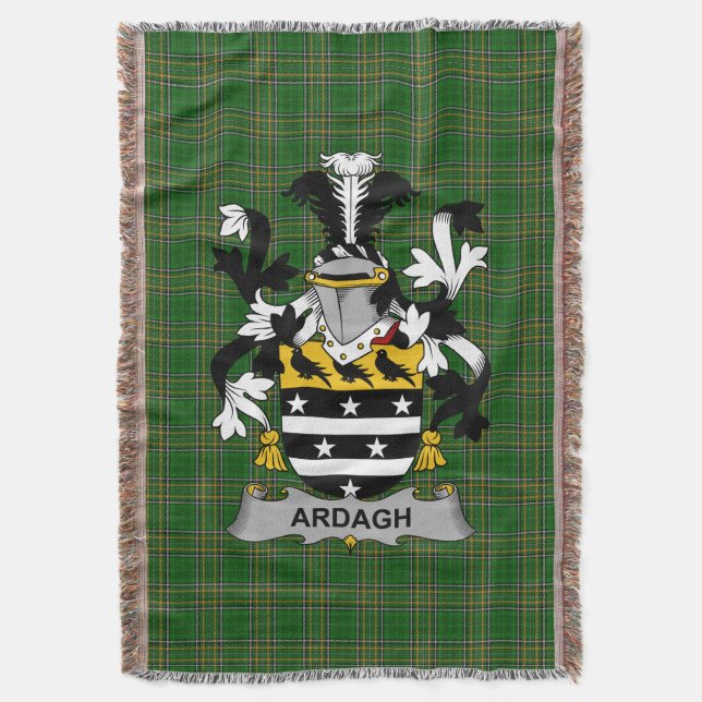  Irish Ardagh Coat of Arms Family Crest Ireland Throw Blanket (Front Vertical)