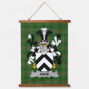 Irish Ashe Coat of Arms Family Crest Hanging Tapestry