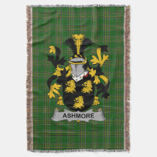  Irish Ashmore Coat of Arms Family Crest Ireland Throw Blanket