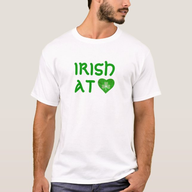 'Irish at heart' basic T-shirt white (Front)