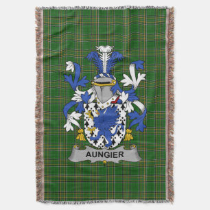  Irish Aungier Coat of Arms Family Crest Ireland Throw Blanket