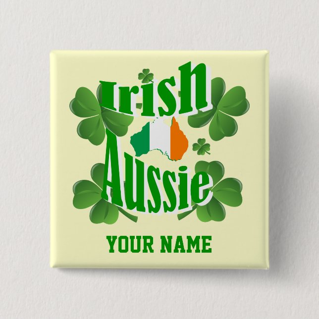 Irish Australian St Patrick's day 15 Cm Square Badge (Front)