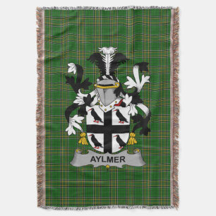  Irish Aylmer Coat of Arms Family Crest Ireland Throw Blanket