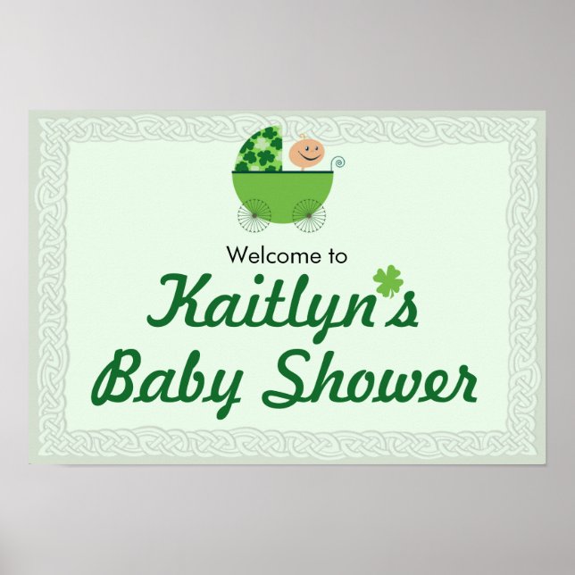 Irish Baby Buggy Shower Sign (Front)