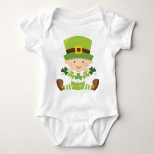 Irish Baby Green Shamrocks St Paddys Day Baby Bodysuit