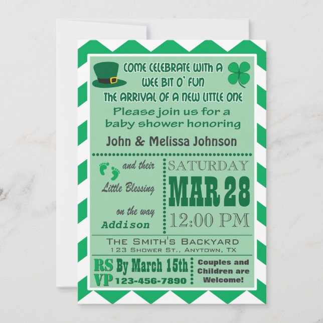 Irish Baby Shower Invitation (Front)