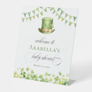 Irish Baby Shower Welcome Sign Lucky Shamrock