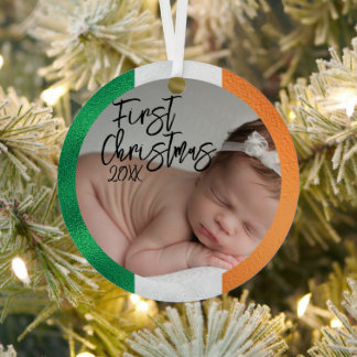 Irish Baby's First Christmas Metal Tree Decoration