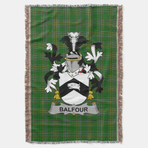  Irish Balfour Coat of Arms Family Crest Ireland Throw Blanket