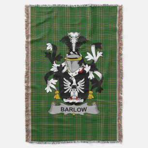  Irish Barlow Coat of Arms Family Crest Ireland Throw Blanket
