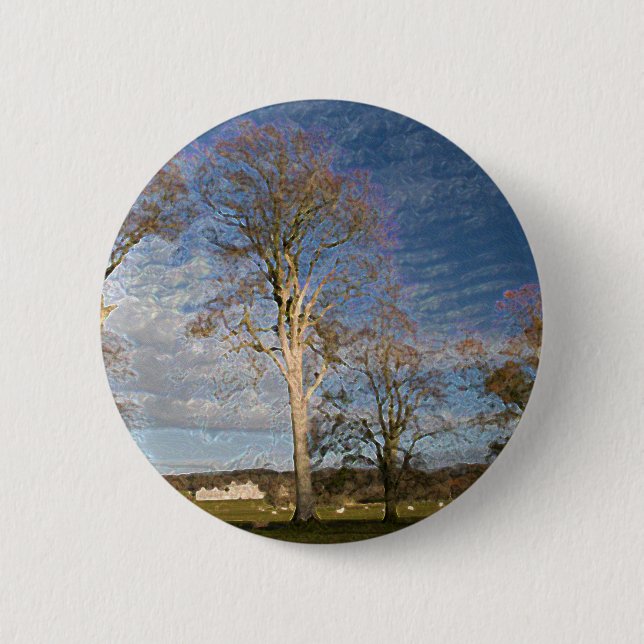 Irish Beech Trees 6 Cm Round Badge (Front)