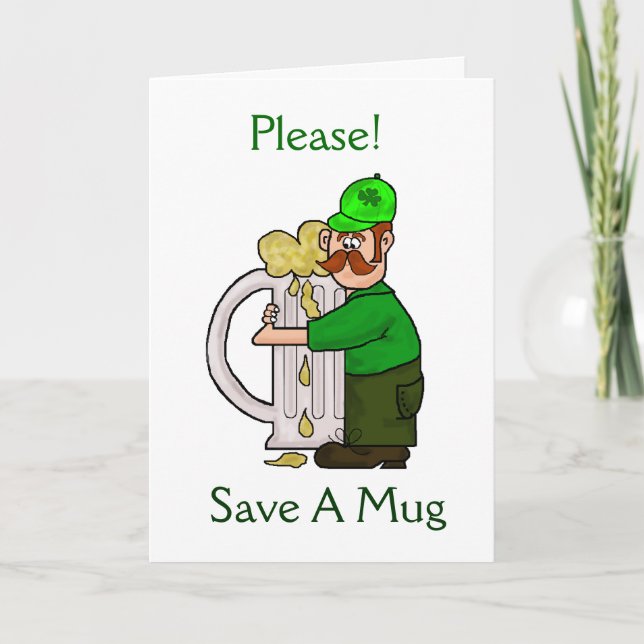 Irish Beer Hugger St. Patrick's Day Greeting Card (Front)