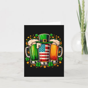 Irish Beer Ireland American Flag St Patrick's Day Card