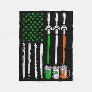 Irish Beer Ireland American Flag St Patricks Day M Fleece Blanket