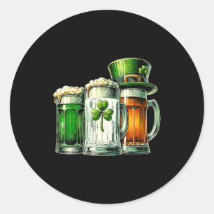 Irish Beer Ireland Flag St Patricks Day Classic Round Sticker