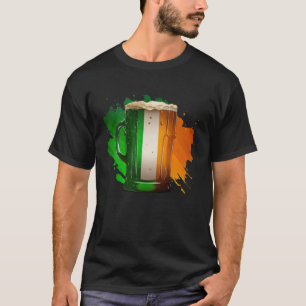 Irish Beer Ireland Flag St Patricks Day Shamrock D T-Shirt