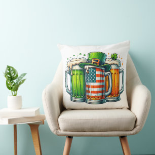 Irish Beer Ireland St Patricks Day Drinking Party Cushion
