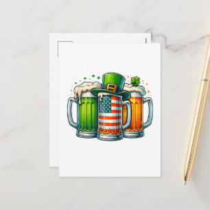 Irish Beer Ireland St Patricks Day Drinking Party Holiday Postcard
