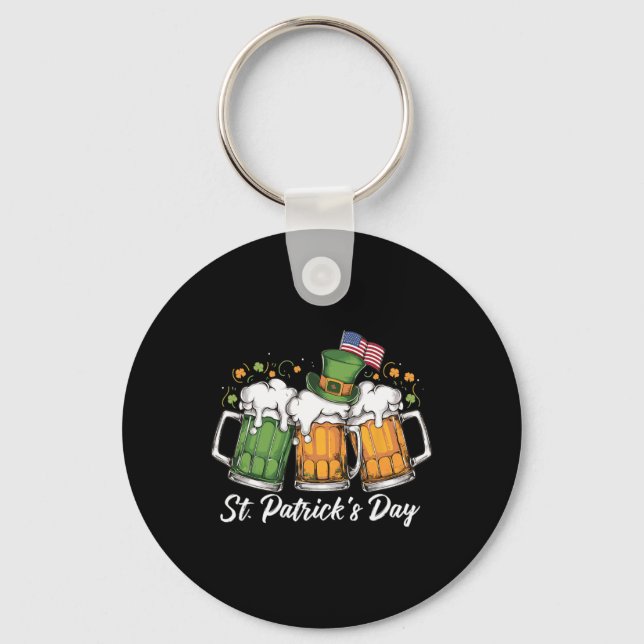 Irish Beer Ireland St Patricks Day Drinking Party  Key Ring (Front)
