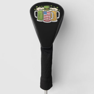 Irish Beer Ireland USA American Flag St Patrick's Golf Head Cover