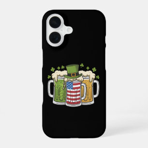 Irish Beer Ireland USA American Flag St Patrick's iPhone 16 Case