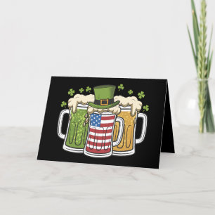 Irish Beer Ireland USA American Flag St Patrick's Thank You Card