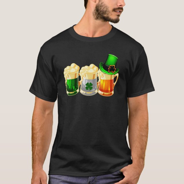 Irish Beer Love Ireland Flag St Patricks Day Men W T-Shirt (Front)