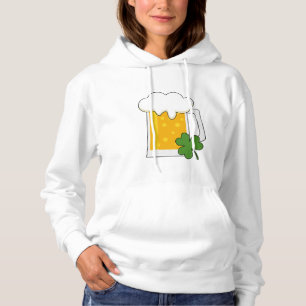 Irish Beer Mug with Shamrock Clover Hoodie