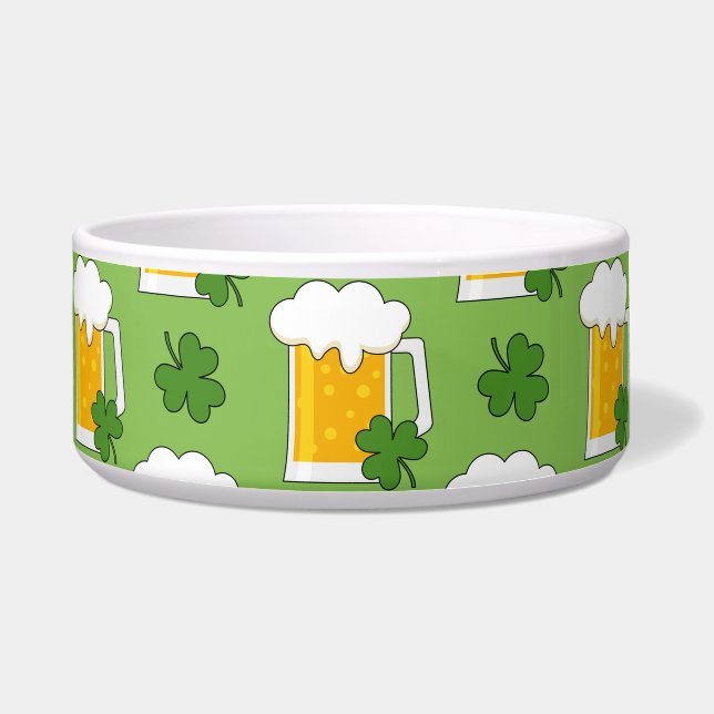 Irish Beer Mug with Shamrock Clover Pattern (Front)
