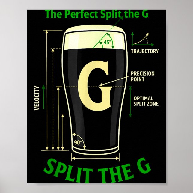Irish beer split the g shamrock st patrick’s day  poster (Front)
