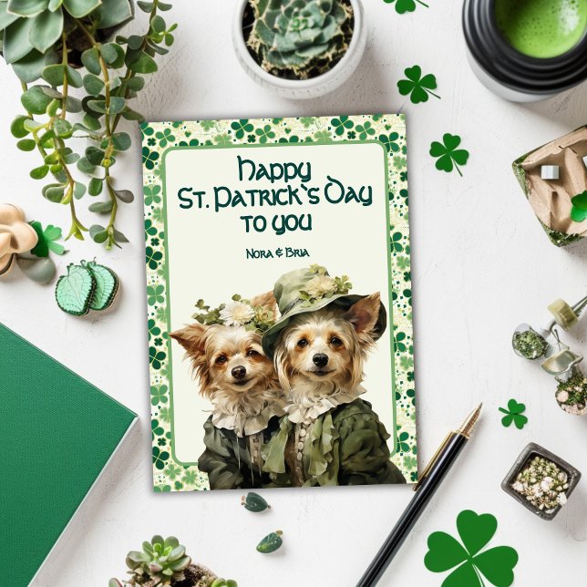 Irish Belles: St. Pat's Duo Dog Holiday Card (Creator Uploaded)