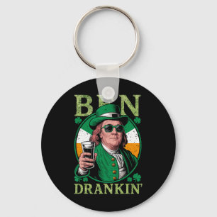 Irish Ben Drankin Beer - St Pattys Men And Women 3 Key Ring