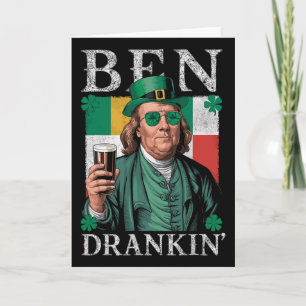 Irish Ben Drankin Beer - St Pattys Men And Women 8 Card