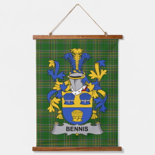 Irish Bennis Coat of Arms Family CrestIrish Bennis Hanging Tapestry
