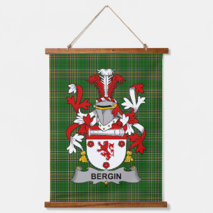 Irish Bergin or O_Bergin Coat of Arms Family Crest Hanging Tapestry