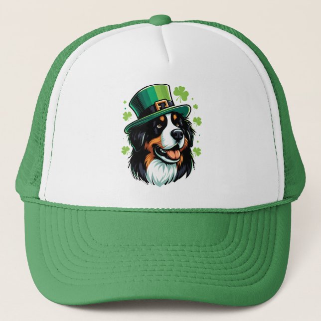 Irish Bernese Dog Leprechaun Hat St Patricks Day (Front)