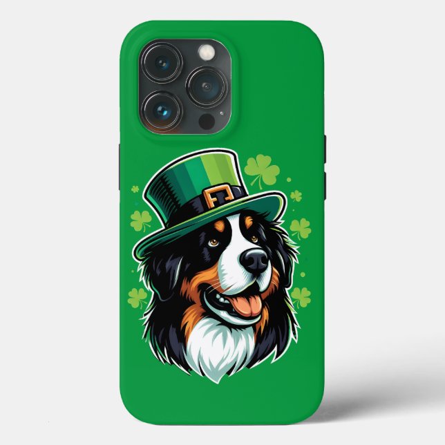 Irish Bernese Dog Leprechaun Hat St Patricks Day Case-Mate iPhone Case (Back)