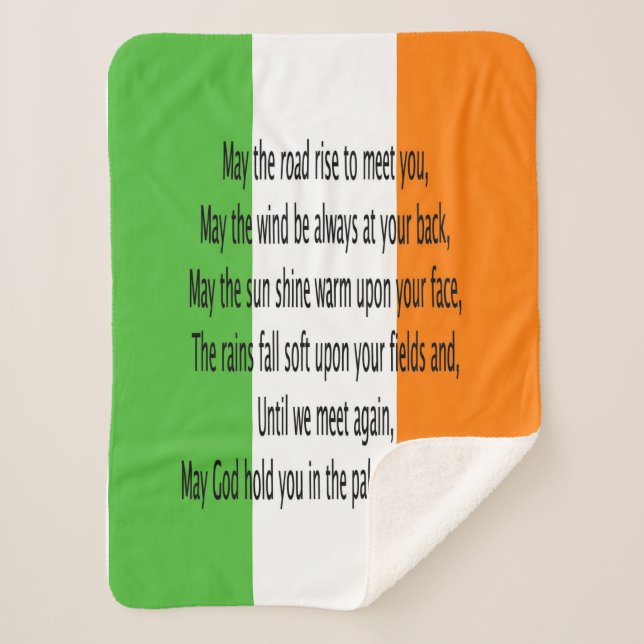 Irish Bessing Sherpa Blanket (Front)