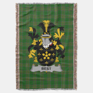 Irish Best Coat of Arms Family Crest Ireland Throw Blanket